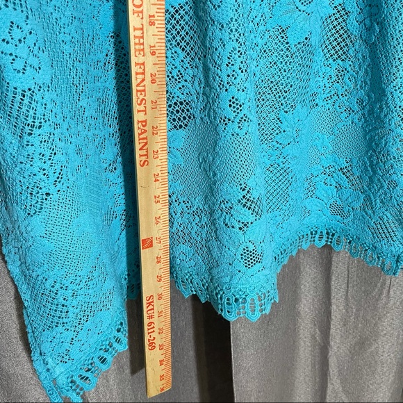 Chico’s Women’s Lightweight Light Blue Lace Poncho - Picture 8 of 12